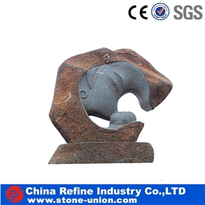 Abstract Brown Basalt Handcarved Design for Landscape Abstract Brown Basalt Handcarved Design for Landscape