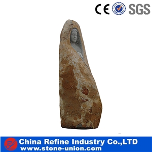 Basalt Stone Human Statue Landscape Stone, Landscaping Products, Garden Design