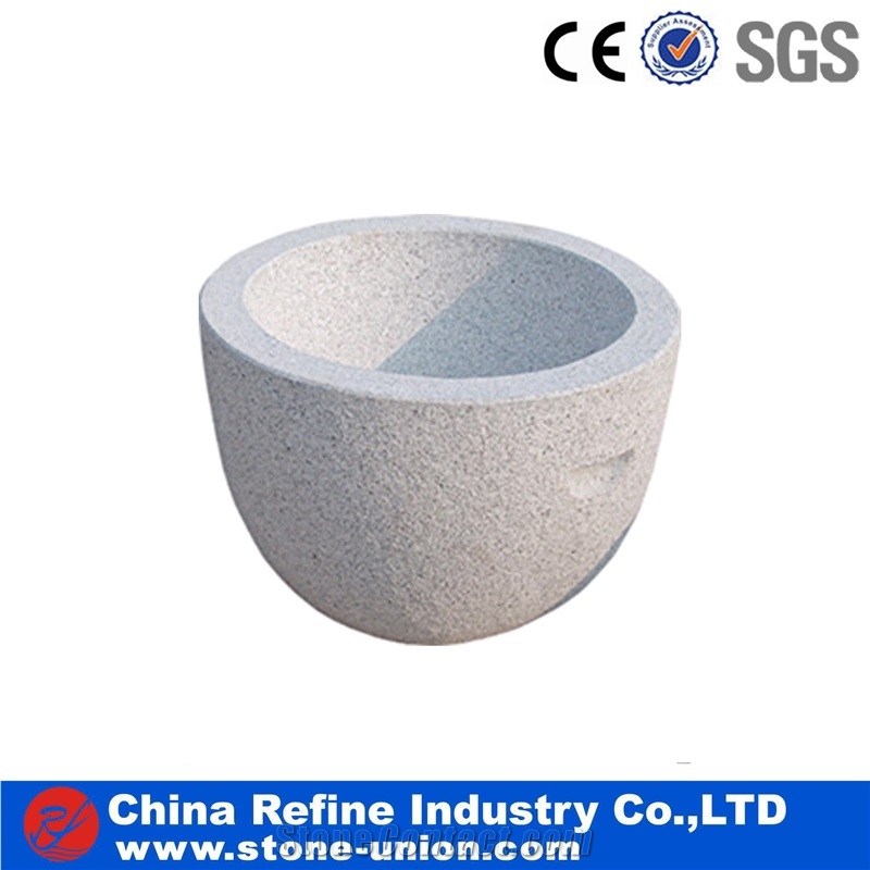 Bowl Shape White Granite Garden Decoration, Landscaping, Exterior Landscaping