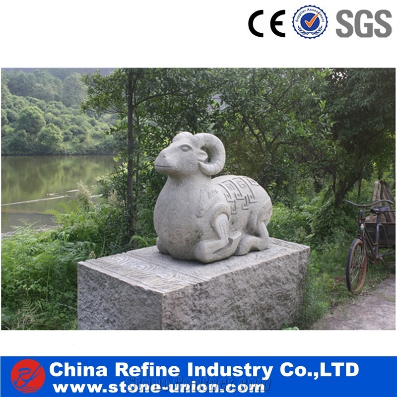 Granite Carving Stone , Sheep Statue for Garden,Exterior Stone,Sheep Carving Handcrafts,Garden Decoration Stone Animal Sculptures Landscpae Sheep