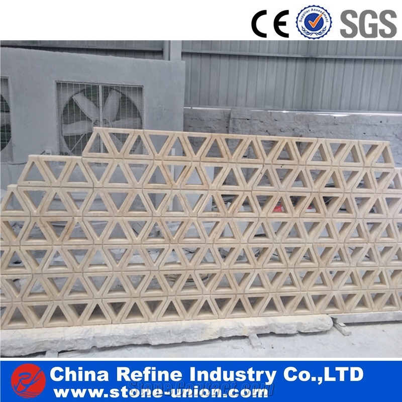 Honed Limestone 3d Wall Tiles, Chinese Limestone, Yellow Limestone,Interior Design 3d Wall Decoration Art Works Customized Design