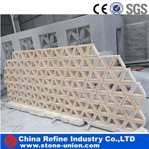 Honed Limestone 3d Wall Tiles, Chinese Limestone, Yellow Limestone,Interior Design 3d Wall Decoration Art Works Customized Design
