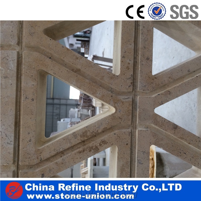 Honed Limestone 3d Wall Tiles, Chinese Limestone, Yellow Limestone,Interior Design 3d Wall Decoration Art Works Customized Design