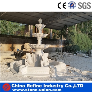 Horse Statue Decorative Garden Marble Water Fountain,White Natural Stone Fountains