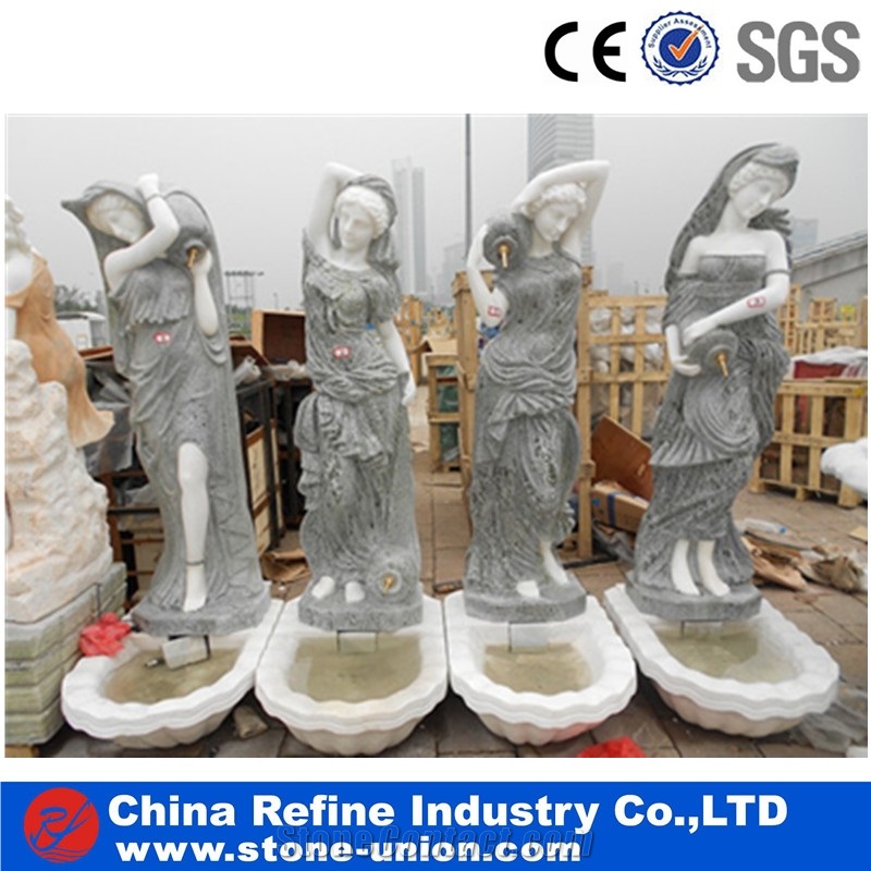 Human Statue Fountain , Garden Water Fountain , Marble Tiered Fountains,Sculptured Fountain,Granite Floating Sphere Fountain