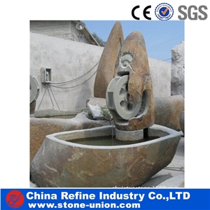 Natural Rock Stone Fountain , Handcarved Garden Water Fountain,Handcarved Exterior Fountains for Garden Decoration,Large Garden Water Fountain