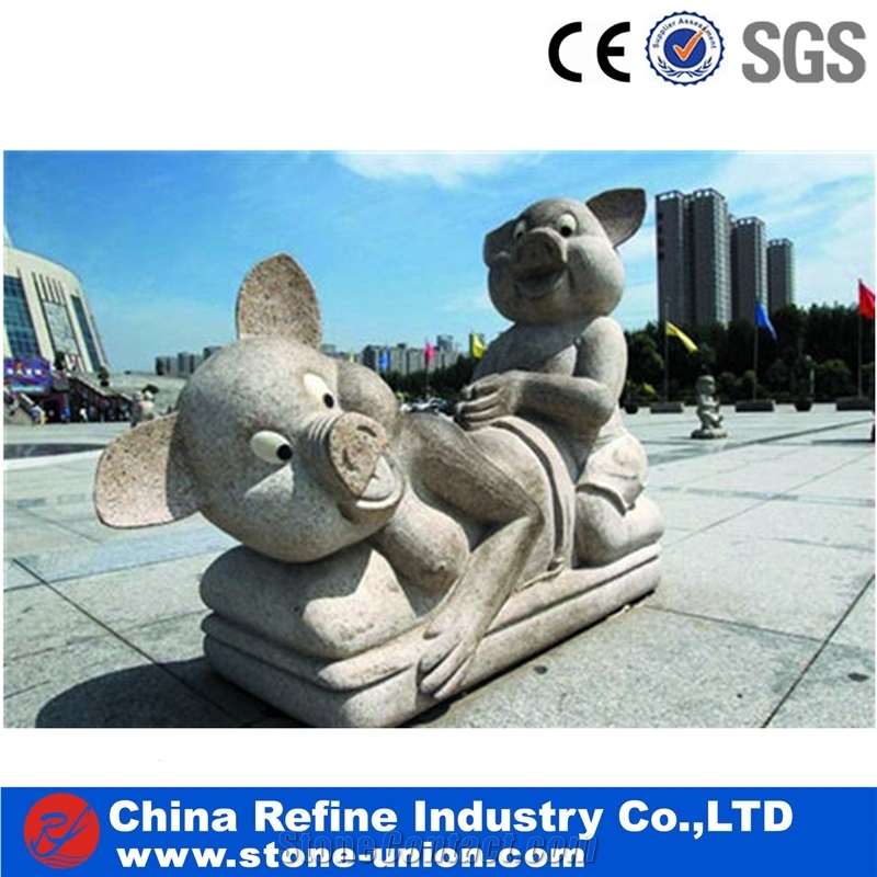 Nature Stone Pig Statue , Animal Sculptures , Garden Stone Statue,Exterior Stone,Stone Natural China Animal Carving Handcrafts