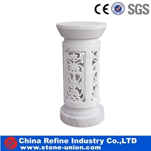 White Marble Carved Factory Flower Pot ,Flower Stand