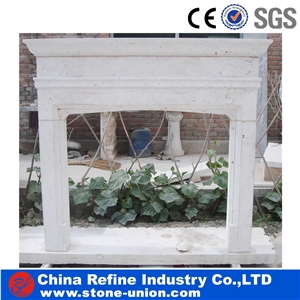 White Marble Fireplace Surround for House ,China Cheap Hand Carved Stone Indoor Use White Marble Fireplace