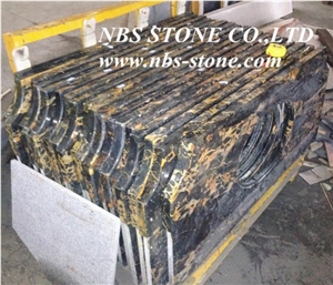 Encimera De Marmol Negro Portoro Vanitytop,Bath Tops,Countertops Covering,Low Price