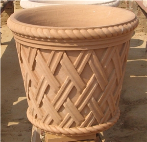 Flower Pot Pink Sandstone