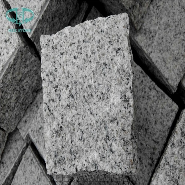 Grey China Silver Grey Granite G601 Split Tumbled Cobbles, Fujian Grey Granite Cube Stone Pavement, Fine White Flower Granite Pavings, Pretty Gray Granite Paver, Chinese Gold Star Granite