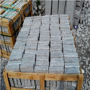 Grey China Silver Grey Granite G601 Split Tumbled Cobbles, Fujian Grey Granite Cube Stone Pavement, Fine White Flower Granite Pavings, Pretty Gray Granite Paver, Chinese Gold Star Granite