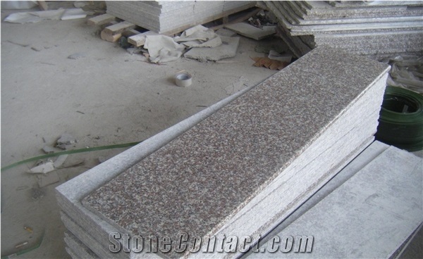 Pink Granite Stairs & Steps, Staircase, Stair Riser