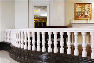 Pure White Marble Stone Balcony Railing