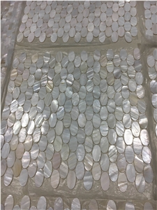 China Pure Pearl Shell Mosaic Tile Oval Mop Mosaic Interior Wall Tile