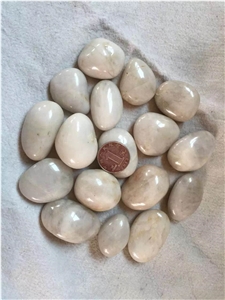 Crema White High Polished Pebble Stone,China Pebble Stone Driveways