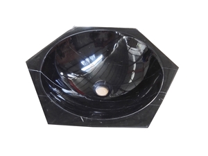 Granite Stone Solid Surface Sink Absolute Black Round Sink for Bathroom