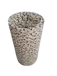 Manmade Granite Stone Sink Absolute Black Pedestal Basin for Bathroom