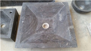 Manmade Stone Basin Blue Limestone Bathroom Sink