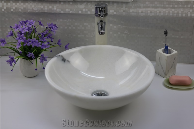 Manmade White Onyx Stone Sink for Bathroom Sink