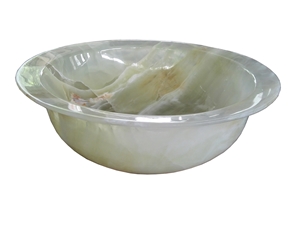 Solid Surface Light Green Onyx Stone Basin Green Onyx Round Basin for Wash Basin