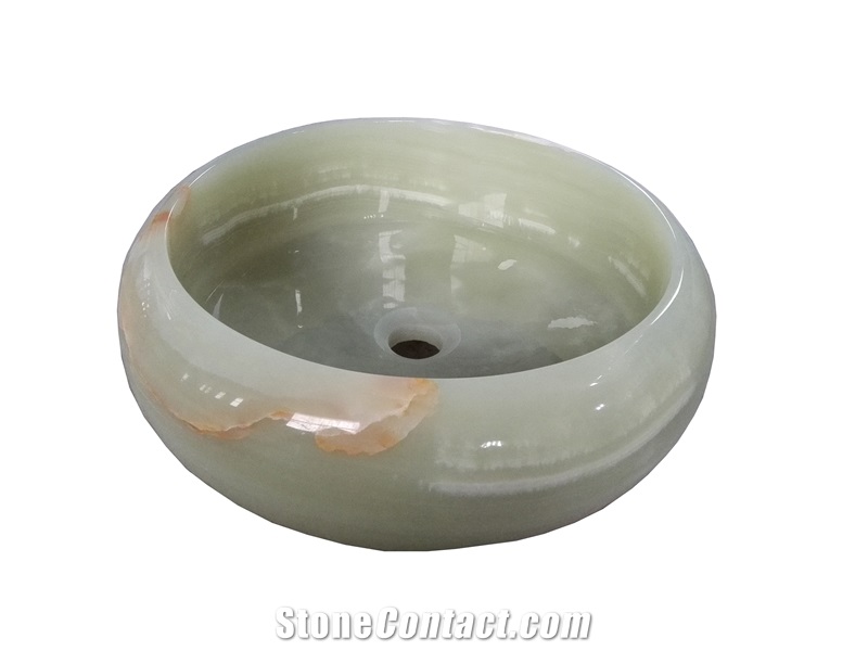 Solid Surface Yellow Onyx Sink Honey Onyx Sink for Bathroom Sink