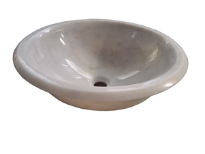 White Marble Rectangle Sink White Jade Marble Solid Surface Sink for Bathroom