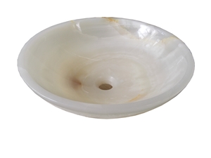 White Onyx Stone Basin White Onyx Round Basin for Bathroom