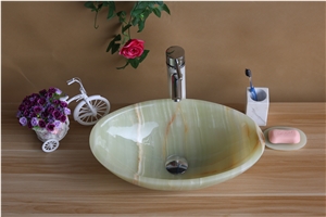 White Onyx Stone Basin White Onyx Round Basin for Bathroom