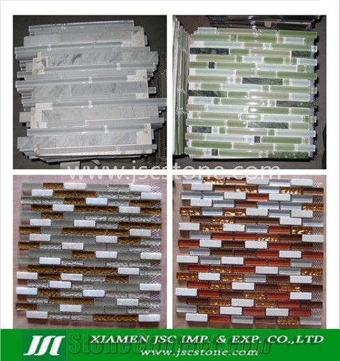 Glass and Stone Mosaic, Linear Strips Mosaic