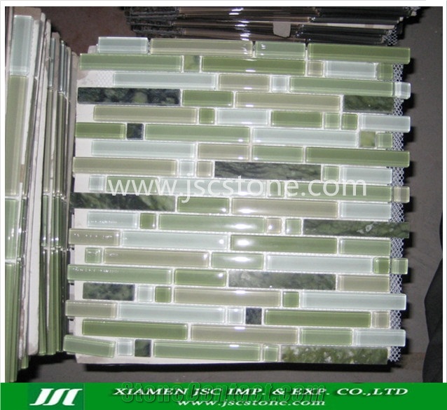 Glass and Stone Mosaic, Linear Strips Mosaic