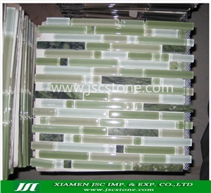 Glass and Stone Mosaic, Linear Strips Mosaic