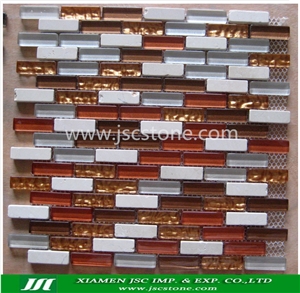 Glass and Stone Mosaic, Linear Strips Mosaic