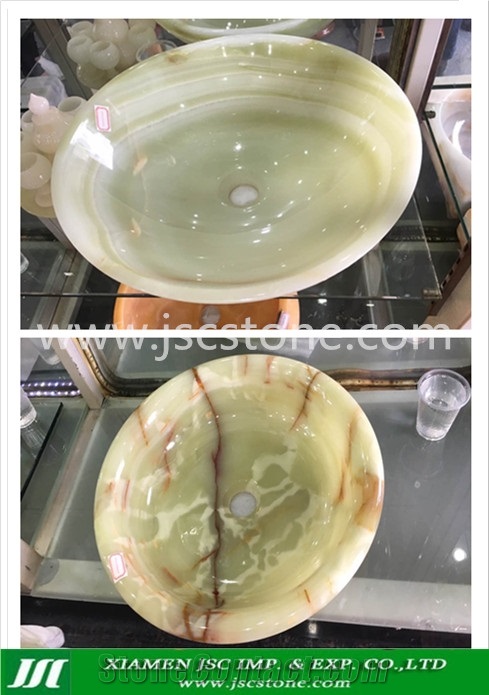 Green Onyx Vessel Sinks
