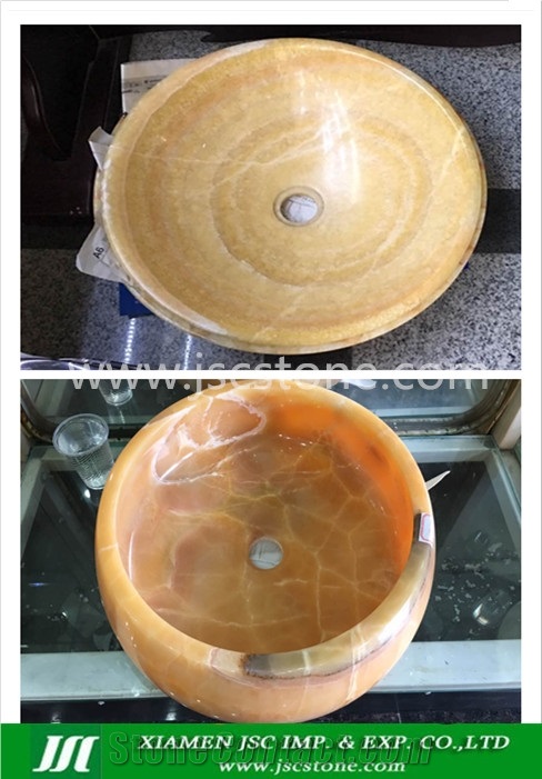 Yellow Onyx Vessel Sinks