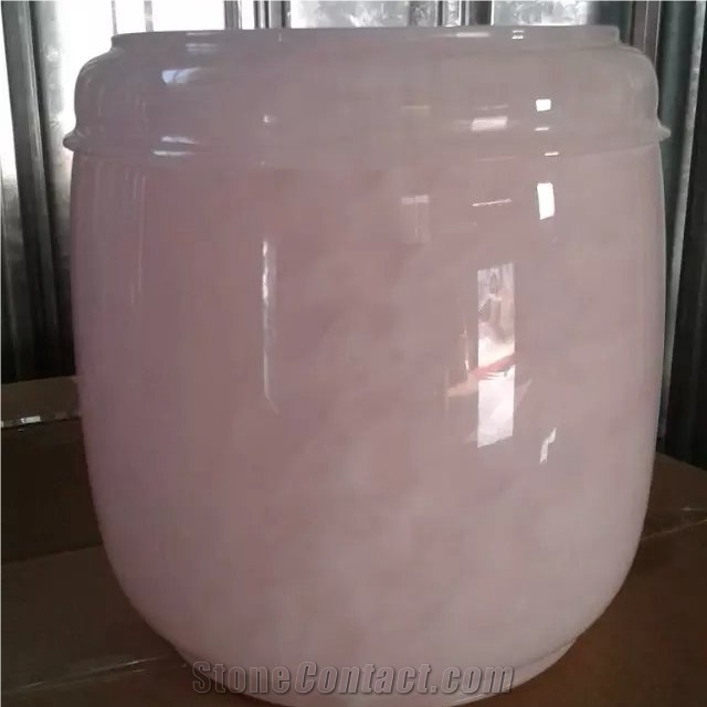Pink Onyx Stone Monumental Urns for Ashes