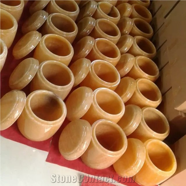 Yellow Onyx High Quality Cremation Urns