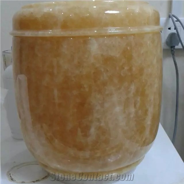 Yellow Onyx High Quality Cremation Urns