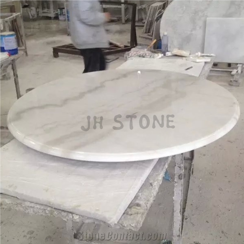 China Carrara Guangxi White Marble Table Tops, Guangxi White Marble Round Table Tops, Solid Surface Table Tops
