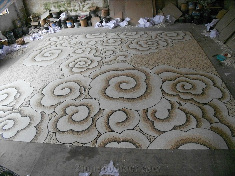 Decorative Wall Floor Carpet Medallion Tiles, Square Mosaic Medallion, Marble Medallions