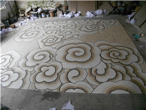 Decorative Wall Floor Carpet Medallion Tiles, Square Mosaic Medallion, Marble Medallions
