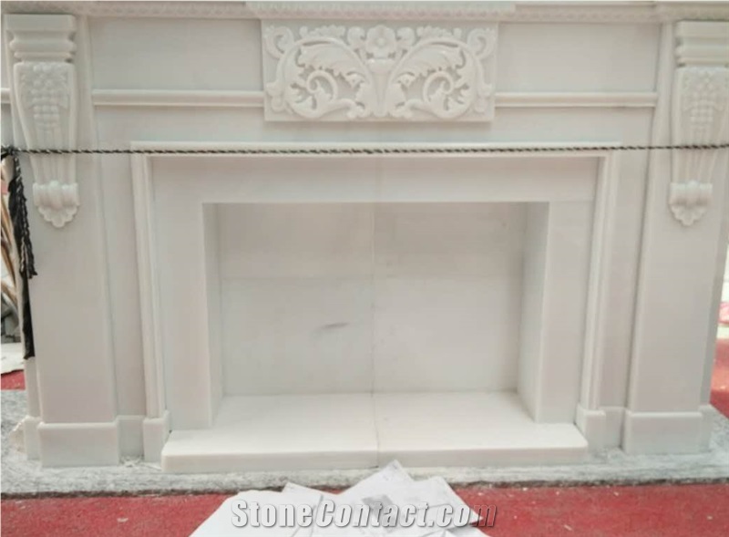 Natural Stone Fireplace,Beige Marble Fireplace,Modern Style Fireplace, European Style Fireplace, White Marble Fireplace
