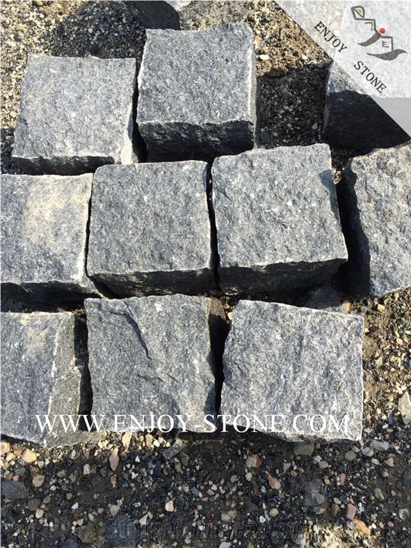 All Sides Natural Split Cobblestone G684 Fuding Black, Black Basalt, Black Pearl Basalt, Black Basalt, Natural Split Cobble/Cube Stone/Flooring/Walling/Pavers/