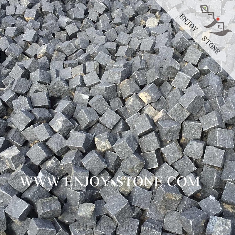 All Sides Natural Split Cobblestone G684 Fuding Black, Black Basalt, Black Pearl Basalt, Black Basalt, Natural Split Cobble/Cube Stone/Flooring/Walling/Pavers/