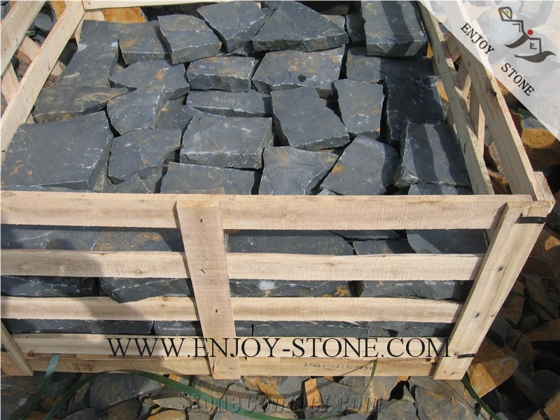 All Sides Natural Split Crazy Paver Zhangpu Black, Black Basalt,Zp Black ,All Sides Natural Split Strip/Tiles/Cut to Size/Slabs/Flooring/Walling/Pavers