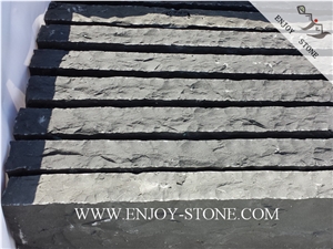 All Sides Natural Split Zhangpu Black, Black Basalt,Zp Black , Six Sides Natural Split Palisades