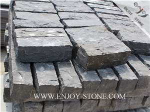 All Sides Natural Split Zhangpu Black, Black Basalt,Zp Black , Six Sides Natural Split Palisades