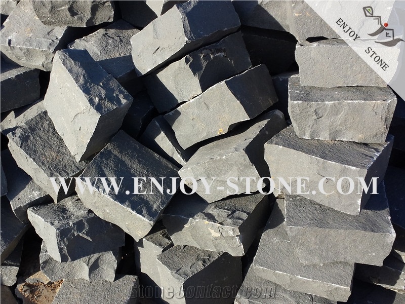 Basalt Cube Stone, All Natural Split, Paving, Driveway, Pavers, Walkway, Andesite Cobble Stone, Lava Stone Cobble Stone, Chinese Basalt Paving