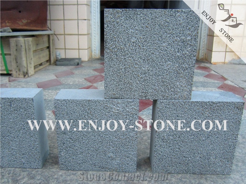 Basalt Cube Stone, Bush-Hammered, Andesite Cobble Stone, Lava Stone Cobble Stone, Chinese Basalt Paving